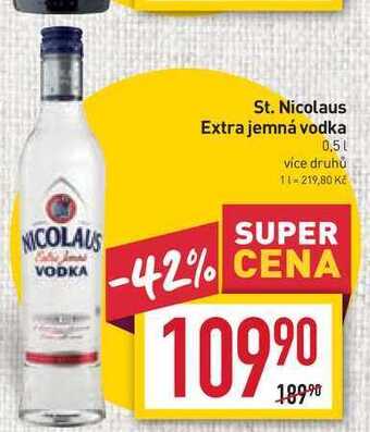Billa St. nicolaus extra jemná vodka 0,5l nabídka