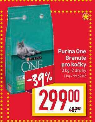 Billa Purina one granule pro kočky 3 kg nabídka