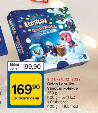 Tesco Orion lentilky vánoční kolekce 350 g nabídka