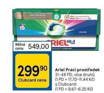 Tesco Ariel prací prostředek 31-48 pd nabídka
