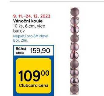 Tesco Vánoční koule 10 ks, 6 cm nabídka