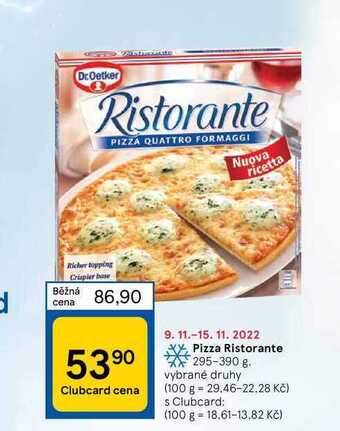 Tesco Pizza ristorante 295-390 g nabídka