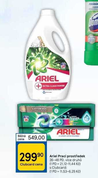 Tesco Ariel prací prostředek 26-48 pd nabídka