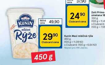 Tesco Kunín maxi mléčná rýže 450 g nabídka