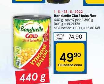 Tesco Bonduelle zlatá kukuřice 440 g nabídka