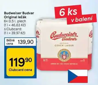 Tesco Budweiser budvar original ležák 6 x 0.5 1 nabídka