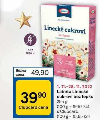 Tesco Labeta linecké cukroví bez lepku 255 g nabídka