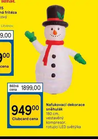 Tesco Nafukovací dekorace sněhulák nabídka