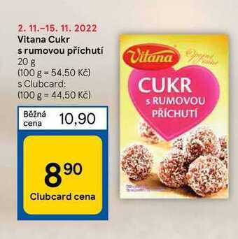 Tesco Vitana cukr s rumovou příchutí 20 g nabídka