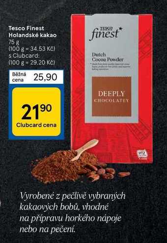 Tesco Tesco finest holandské kakao 75 g nabídka
