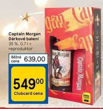 Tesco Captain morgan dárkové balení 35 %. 0.71 + reproduktor nabídka