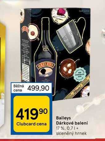 Tesco Baileys dárkové balení 17%, 0,71 + skleněný hrnek nabídka