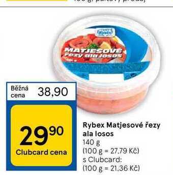 Tesco Rybex matjesové řezy ala losos 140 g nabídka