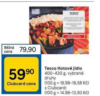 Tesco Tesco hotové jídlo 400-430 g nabídka