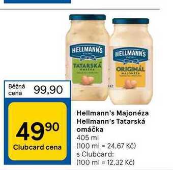 Tesco Hellmann's majonéza hellmann's tatarská omáčka 405 ml nabídka