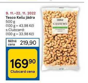 Tesco Tesco kešu jádra 500 g nabídka
