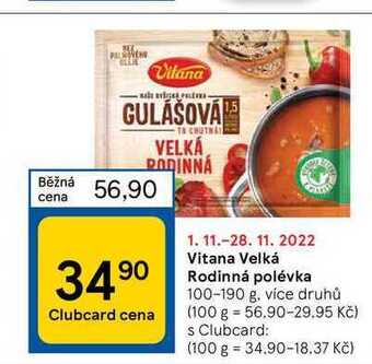 Tesco Vitana velká rodinná polévka 100-190 g nabídka
