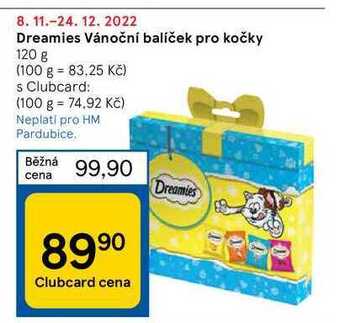 Tesco Dreamies vánoční balíček pro kočky 120 g nabídka