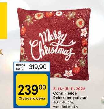 Tesco Coral fleece dekorační polštář nabídka
