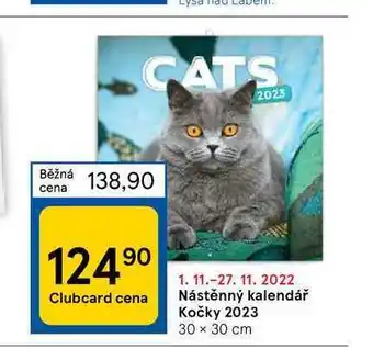 Tesco Nástěnný kalendář kočky nabídka