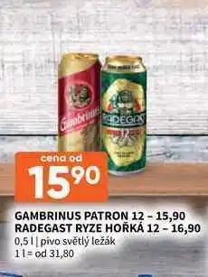 Terno Gambrinus patron 12, radegast ryze hořká 12 0,5 l nabídka