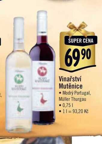 Albert Vinařství mutěnice  0,75 l nabídka