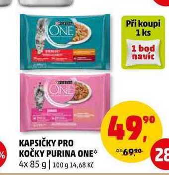 Penny Market Kapsičky pro kočky purina one, 4x 85 g nabídka