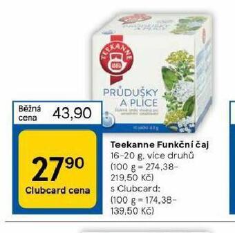 Tesco Teekanne funkční čaj nabídka
