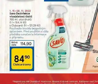 Tesco Savo dezinfekce víceúčelový čistič nabídka