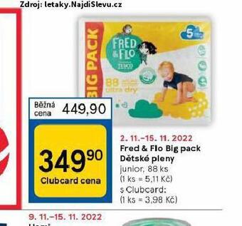 Tesco Fred & flo dětské pleny nabídka