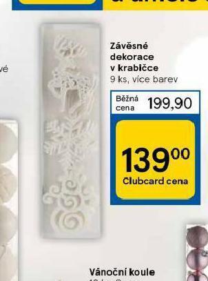 Tesco Závěsné dekorace v krabičce nabídka