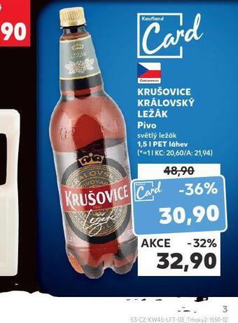 Kaufland Pivo krušovický ležák nabídka