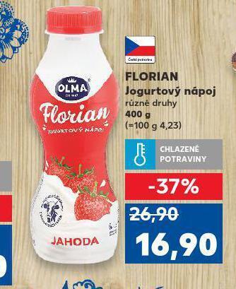 Kaufland Florian jogurtový nápoj nabídka