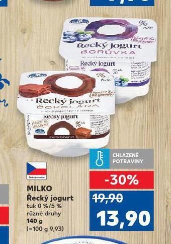 Kaufland Milko řecký jogurt nabídka