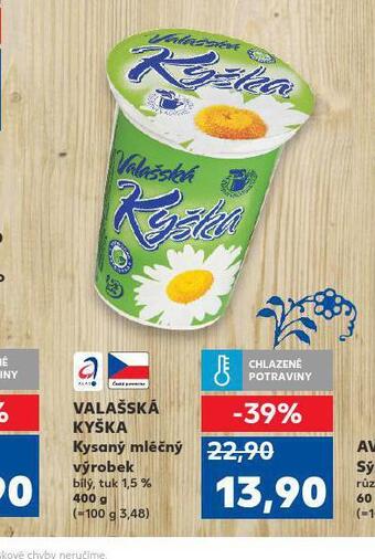Kaufland Valašská kyška kysaný mléčný výrobek nabídka