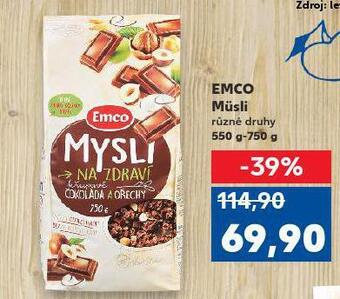 Kaufland Emco müsli nabídka