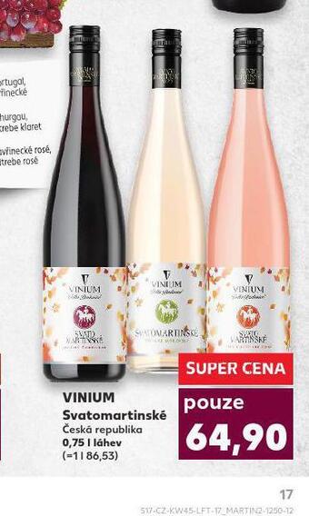Kaufland Vinium svatomartinské nabídka