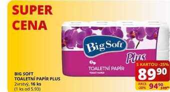 Flop Big soft toaletní papír plus 2vrstvý, 16 ks nabídka