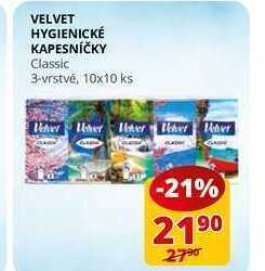 Flop Velvet hygienické kapesníčky classic 3-vrstvé, 10x10 ks nabídka