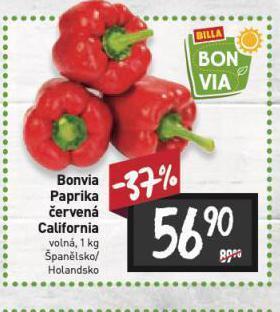 Billa Paprika nabídka