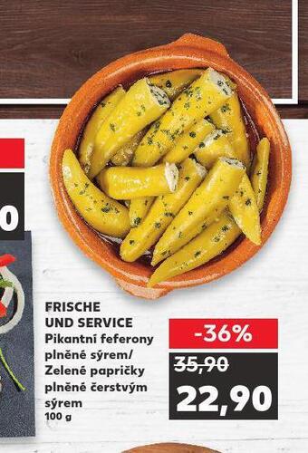 Kaufland Pikantní feferony plněné sýrem nabídka