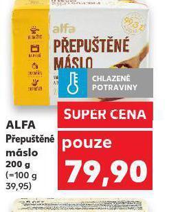 Kaufland Alfa přepuštěné máslo nabídka