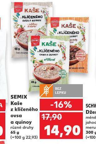 Kaufland Semix kaše z klíčeného ovsa a quinoy nabídka