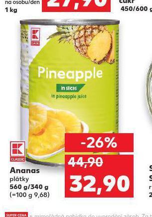 Kaufland Ananas plátky nabídka