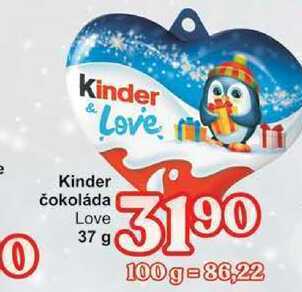 Jip Kinder čokoláda love 37 g nabídka