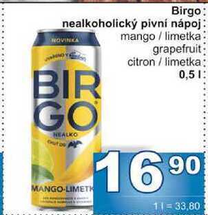 Jip Birgo nealkoholický pivní nápoj 0,5l nabídka
