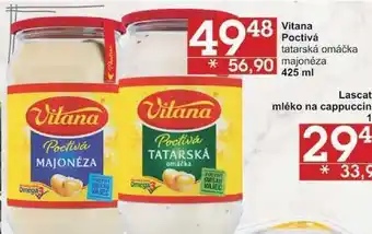 Jip Vitana poctivá tatarská omáčka, majonéza 425ml, vybrané druhy nabídka