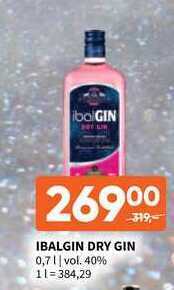 Terno Ibalgin dry gin 0,7 l nabídka