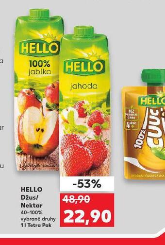 Kaufland Hello džus / nektar nabídka