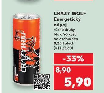 Kaufland Crazy wolf energetický nápoj nabídka